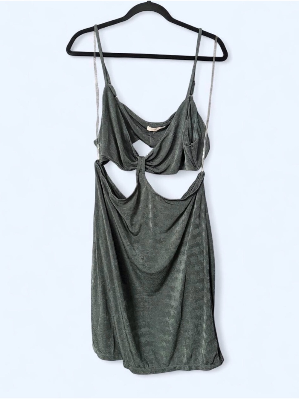 Blush Olive Green Cutout Mini Slip Dress